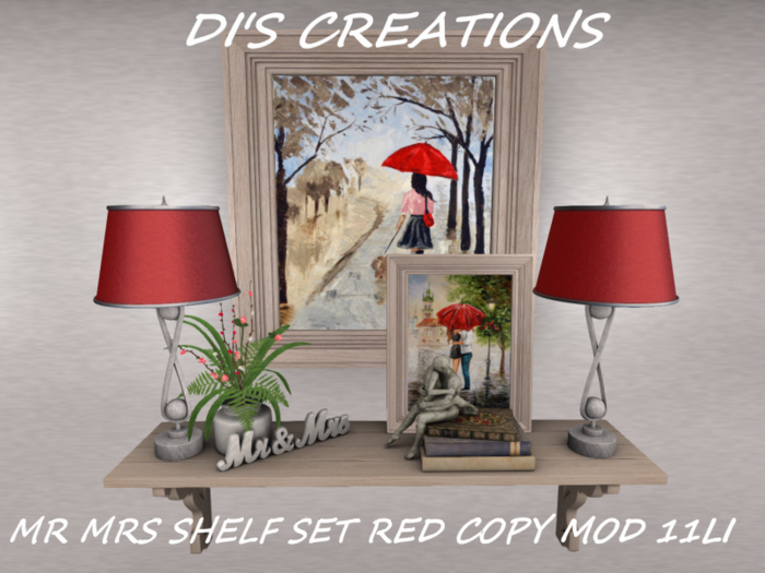 MR MRS SHELF SET RED
