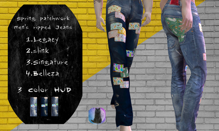 ::MM:: Spring patchworked men's ripped jeans - 3 color (HUD)