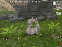 BLC Kissing rabbits statue b
