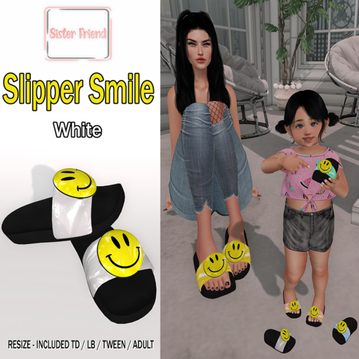 SF Slipper Smile White