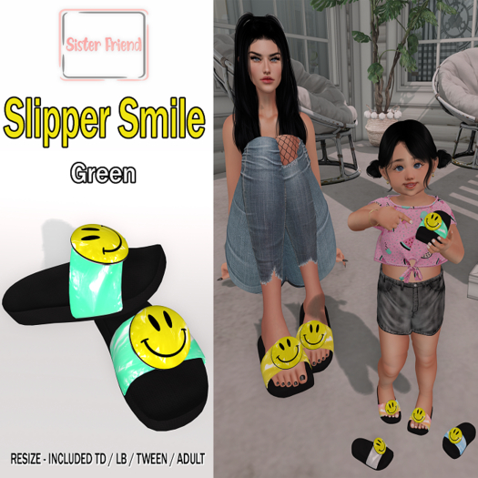 SF Slipper Smile Green