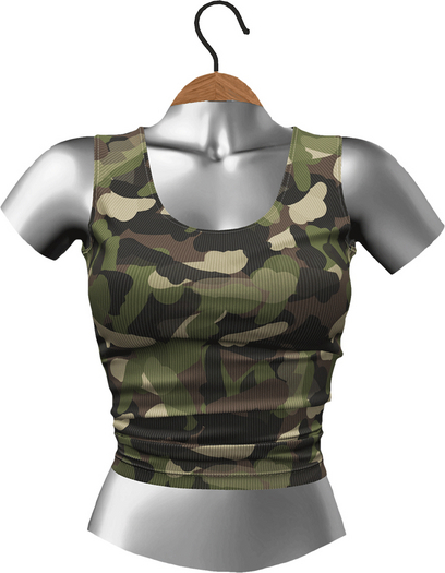 RIOT / Poppy Tank - Pattern - Camo Green