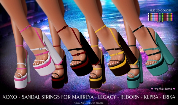 XOXO - SANDAL STRINGS HUD 20 COLORS DEMO