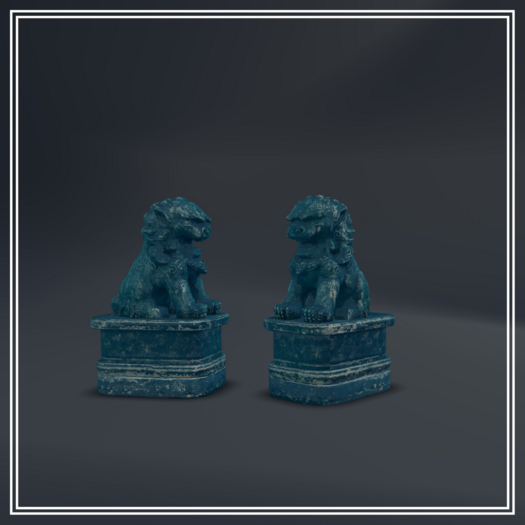 Turquoise Glazed Foo Dogs