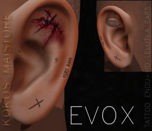 KOKOS-TATTOO ENDU -HD LELUTKA EARS