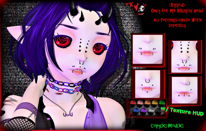 e*K M4 Rikugou Piercings - [Rigged]