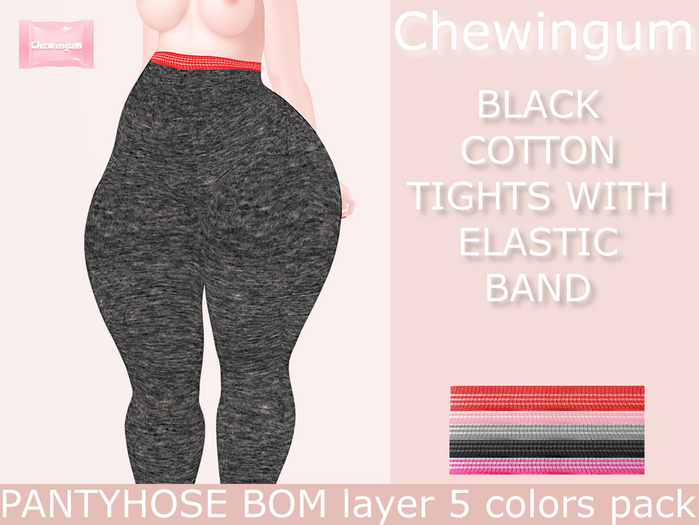 Chewingum BLACK COTTON TIGHTS WITH ELASTIC BAND box