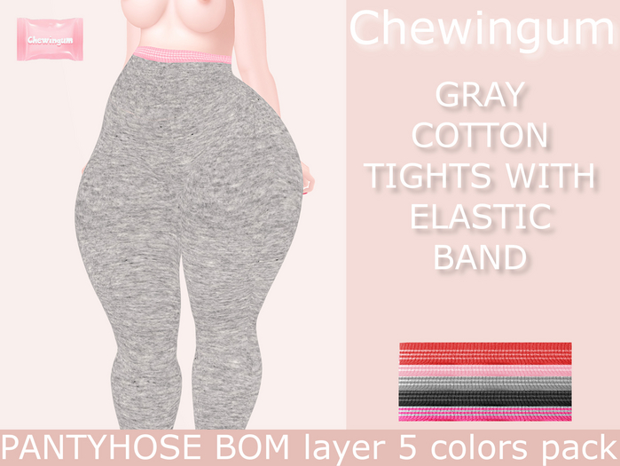 Chewingum GRAY COTTON TIGHTS WITH ELASTIC BAND BOX