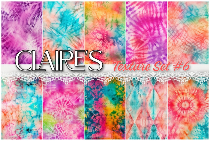 [Claire's] Texture Set #6 - Full Perm - tie-dye batik cotton fabric seamless textures 