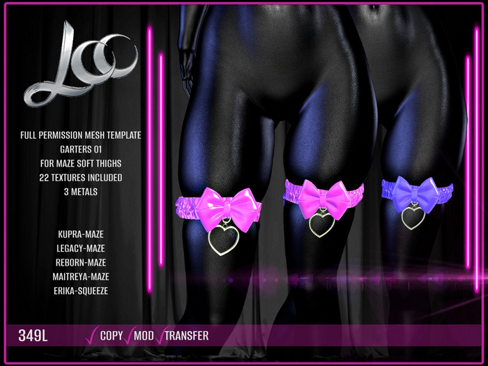 LCC FULL PERM GARTERS 01- For Maze Soft Thigh Mods