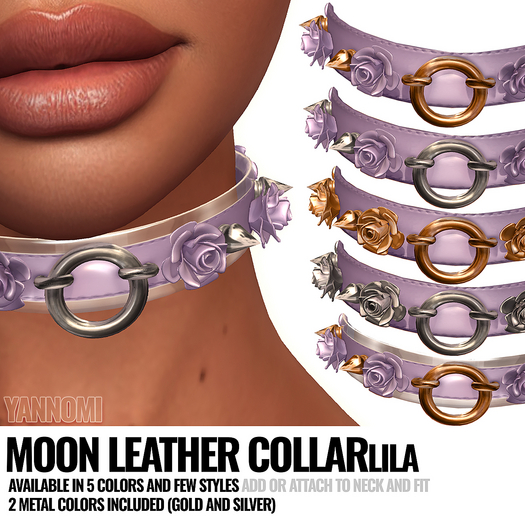 [YAN] Roses & Spikes Collar - LILA