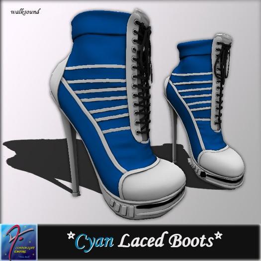.:*CE*:. Cyan Laced Boots