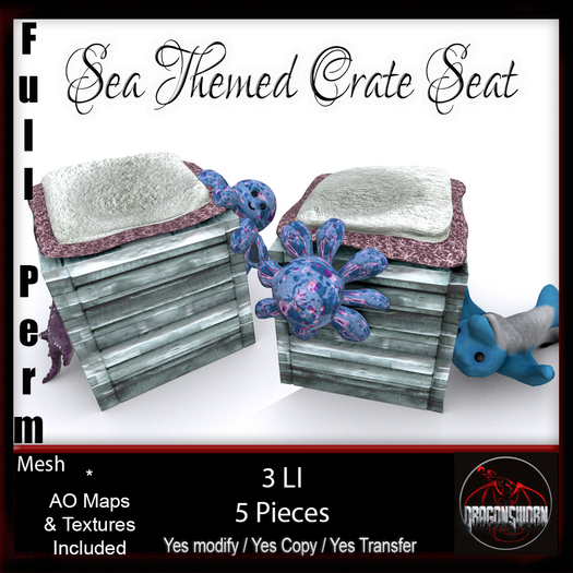 Full Perm Sea Themed Crate Seat