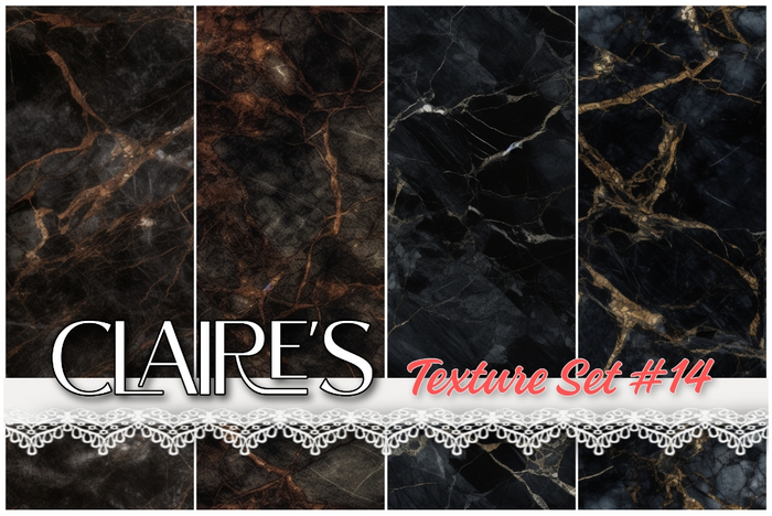 [Claire's] Texture Set #14 - Full Perm - Dark Marble