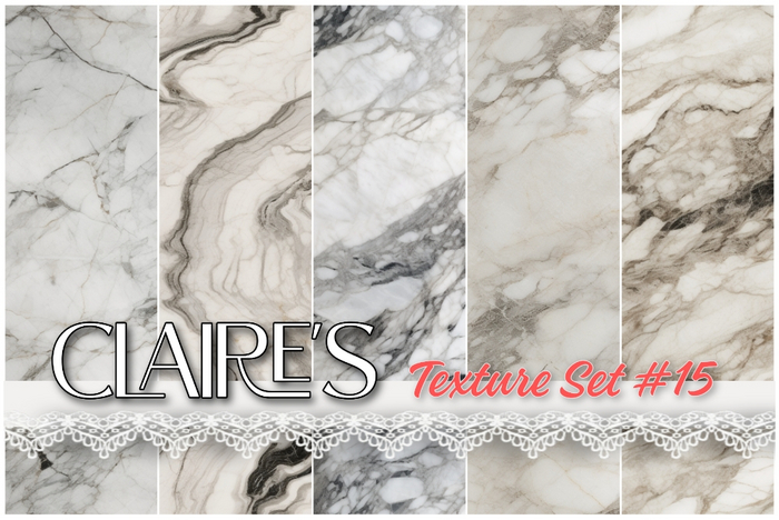 [Claire's] Texture Set #15 - Full Perm - White Marble