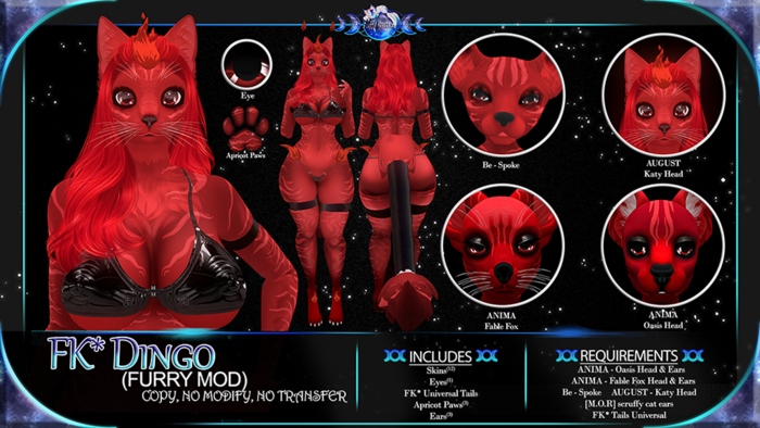 FK* Dingo ☾☾Red☽☽ ☾☾Furry Mod☽☽ ☾☾BOM☽☽
