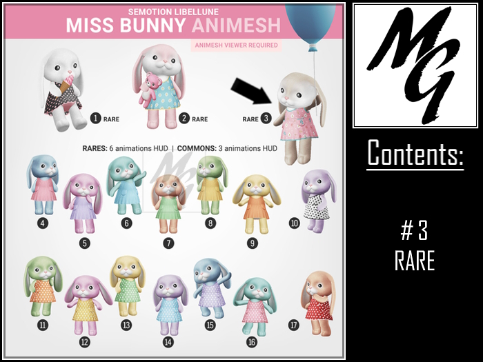 SEmotion Libellune Miss Bunny Animesh #3 RARE