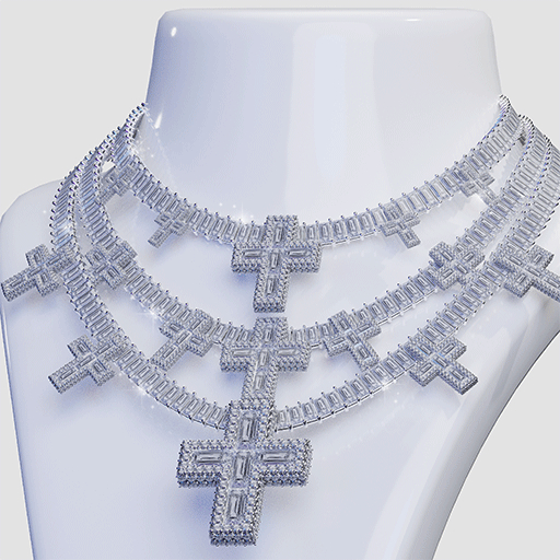 Faygo Baguetted Cross Silver