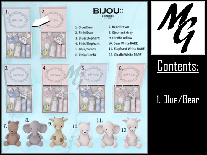 1. Welcome Baby - Blue/Bear
