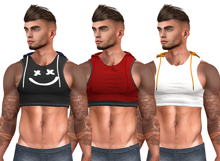 Hooded Sleeveless crop top Doc Fatpack TwoSided