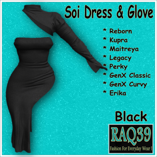 [R39] Soi Dress & Glove-Black