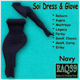 [R39] Soi Dress & Glove-Navy