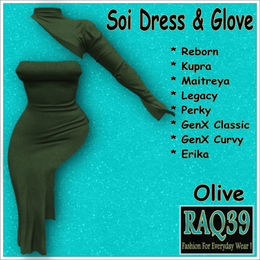 [R39] Soi Dress & Glove-Olive