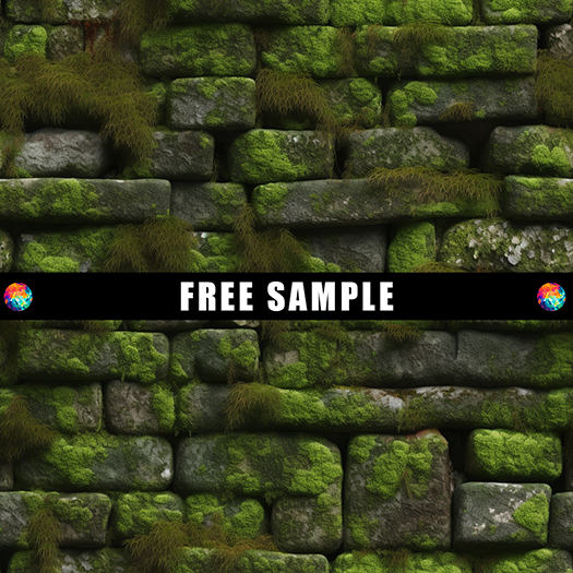 Stone wall with Moss Free Salple - GIFT