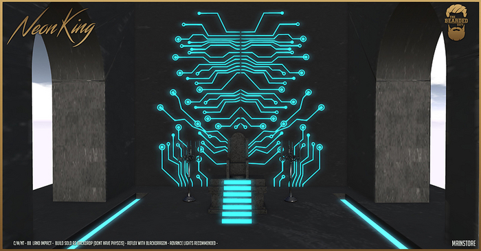 Neon King Backdrop - The Bearded Guy