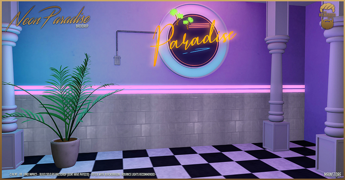 Neon Paradise Backdrop - The Bearded Guy