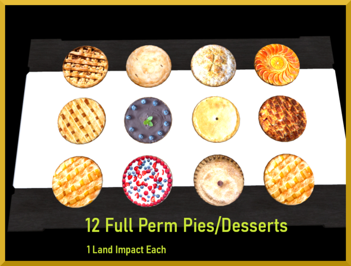12 Full Perm Pies/Desserts