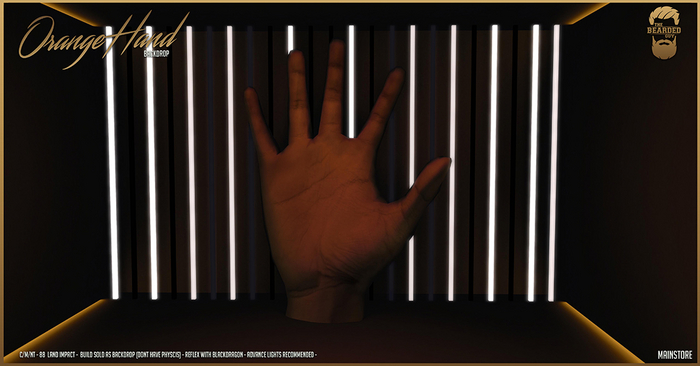 Orange Hand Backdrop - The Bearded Guy