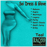 [R39] Soi Dress & Glove-Teal