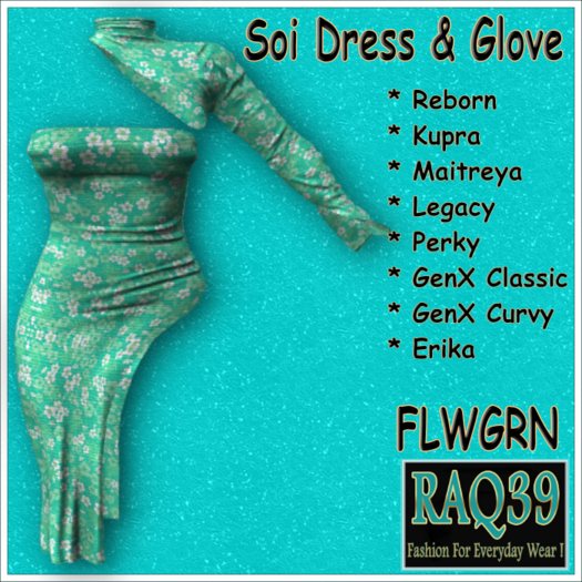 [R39] Soi Dress & Glove-FLWGRN