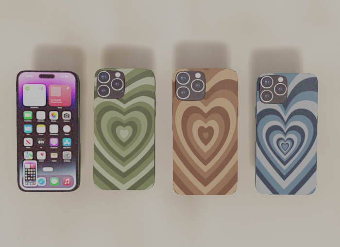 IPHONE HEARTS BROWN