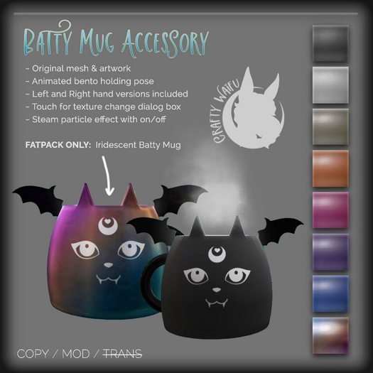 Batty Mug - Wearable Accessory by Crafty Waifu