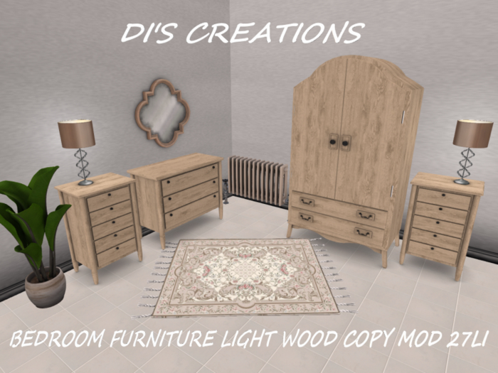 BEDROOM FURNITURE LIGHT WOOD
