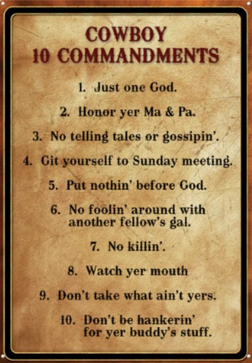Cowboys-Cowboy Commandments