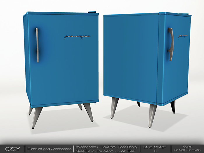 [[OZZY]] Mini Fridge Retro - Blue