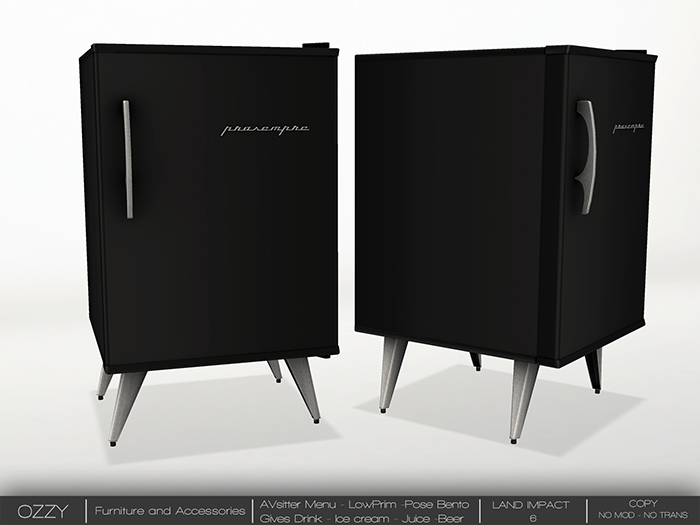 [[OZZY]] Mini Fridge Retro - Black