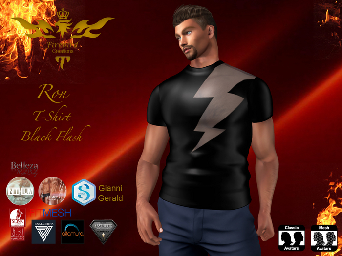 Firebird Ron Black Flash T-Shirt