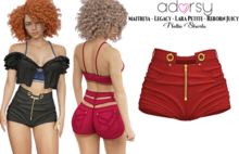 adorsy - Nellie Shorts Deep Red - Maitreya/Legacy-Nerido/Lara Petite/Reborn-Juicy