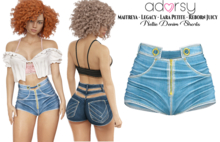 adorsy - Nellie Denim Shorts Splash - Maitreya/Legacy-Nerido/Lara Petite/Reborn-Juicy