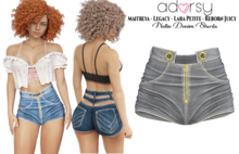 adorsy - Nellie Denim Shorts Grey - Maitreya/Legacy-Nerido/Lara Petite/Reborn-Juicy
