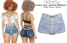adorsy - Nellie Denim Shorts Faded - Maitreya/Legacy-Nerido/Lara Petite/Reborn-Juicy