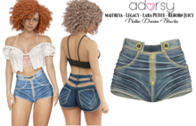 adorsy - Nellie Denim Shorts Dirty - Maitreya/Legacy-Nerido/Lara Petite/Reborn-Juicy