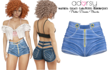 adorsy - Nellie Denim Shorts Cornflower - Maitreya/Legacy-Nerido/Lara Petite/Reborn-Juicy
