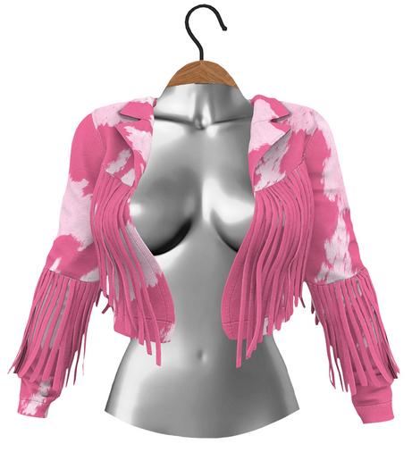 RIOT / Beth Fringe Jacket - Cow - Pinks BOLD