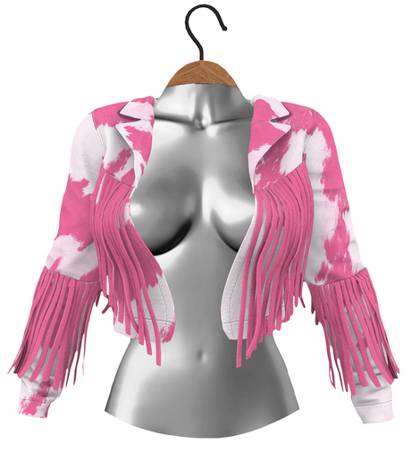 RIOT / Beth Fringe Jacket - Cow - Pinks