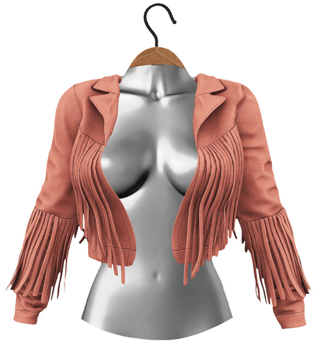 RIOT / Beth Fringe Jacket - Coral